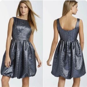 Maggy London Fancy Silver & Black Womens Cute Holiday Dress Size 12